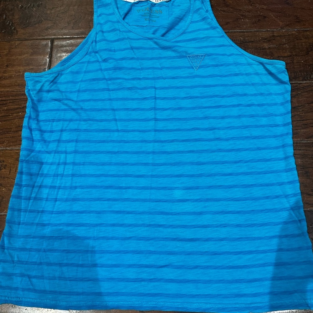 Guess Vintage Vibrant‎ Blue Sleeveless Tee size XL